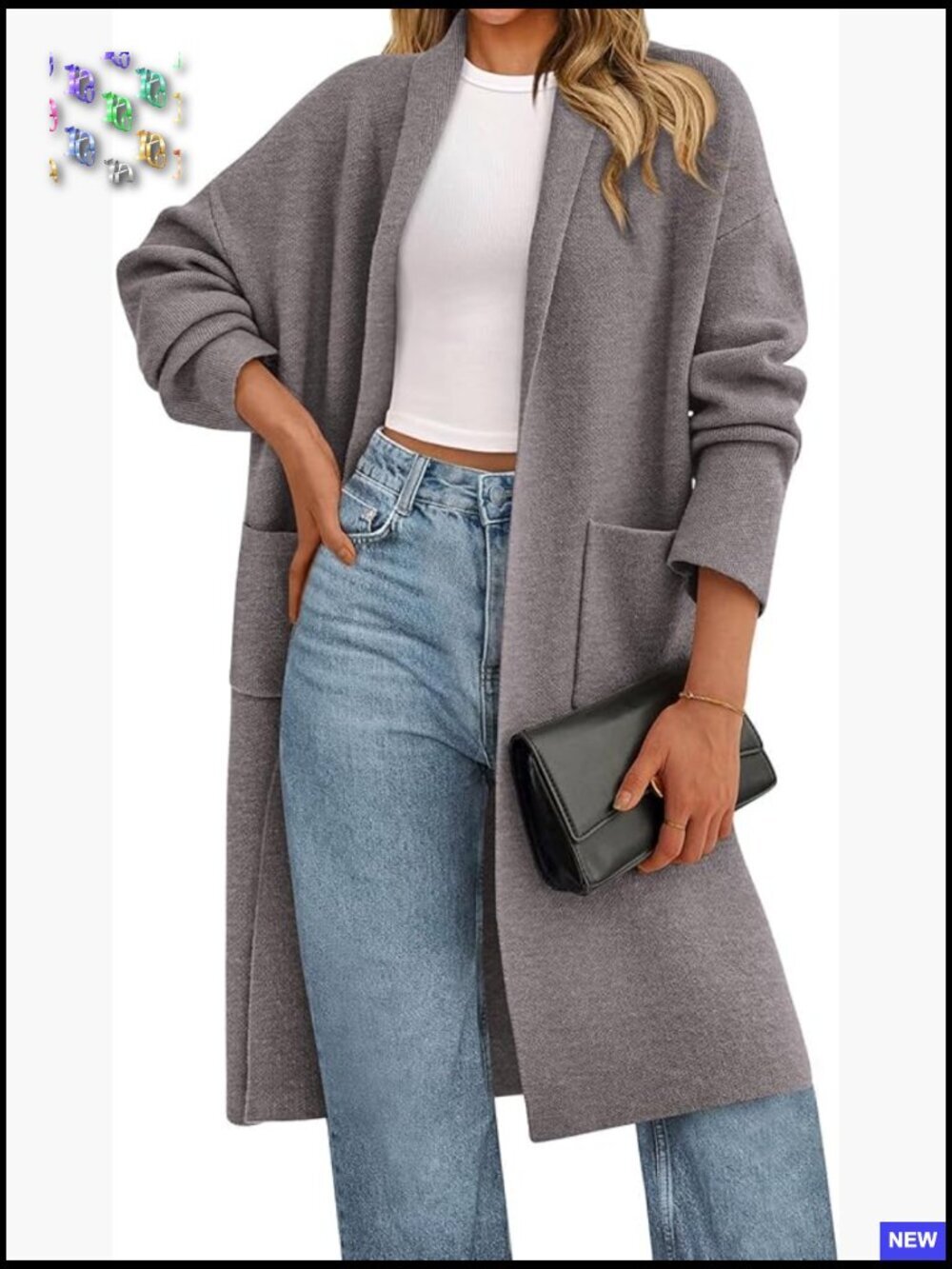 Oversized Lapel Open Front Cardigan Cozy Knit Long Sweater Trendy 2026 Spring